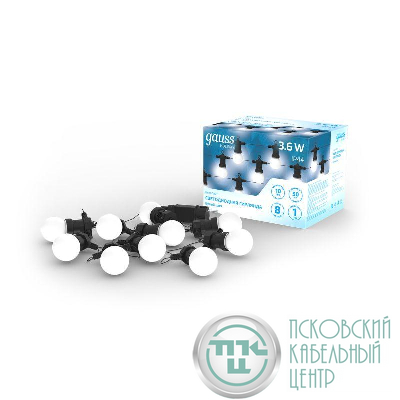 Гирлянда светодиодная Holiday Белт Лайт 7.7м 10 бел. несменных ламп IP44 GAUSS HL062