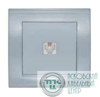 Розетка телефонная 1-м СП Бриллиант серебр. UNIVersal 7949810
