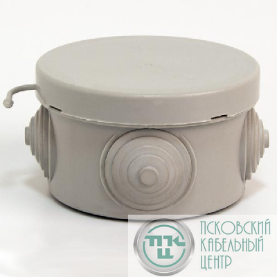 Коробка распределительная ОП 65х40мм 4 каб. вводов IP54 сер. (круг.) TOKOV ELECTRIC TKE-KR-65-40-C06