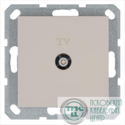 Розетка телевизионная оконечная TV Ф9.5мм механизм тауп Jasmart G6001T