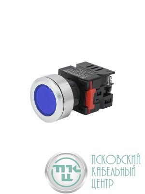 Лампа индикаторная ЛС-30-С-2-220-65У1 светодиодная матрица d30мм 220В AC/DC IP65 син. Электротехник ET020022