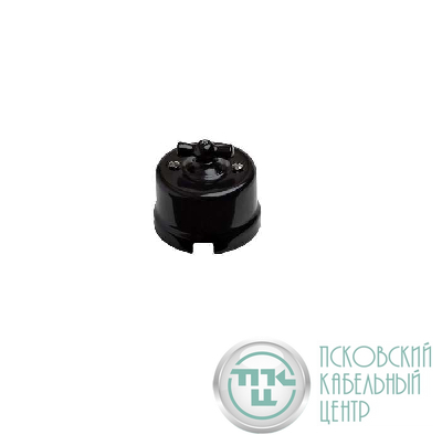 Выключатель проходной поворотный 1-кл. ОП Лизетта 10А IP20 ретро 2 полож. ABS-пластик черн. Bironi B1-201-23