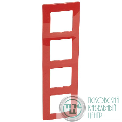 Рамка 4-м СП Etika IP20 красн. IEK 672534