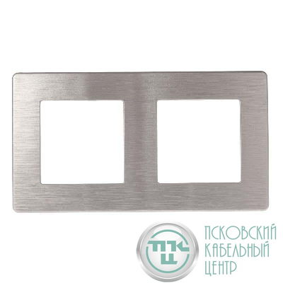Рамка 2-м 12-5102-03 сатин алюм. Эра Б0052511