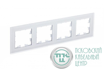 Рамка 4-м AtlasDesign Nature матов. стекло бел. SE ATN330104