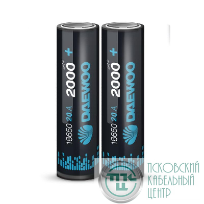 Аккумулятор 18650 3.7В Li-Ion 2000мА.ч 20А Box-2 (уп.2шт) DAEWOO 5043374