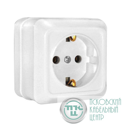 Розетка 1-м ОП Олимп 16А IP20 с заземл. бел. UNIVersal О0028