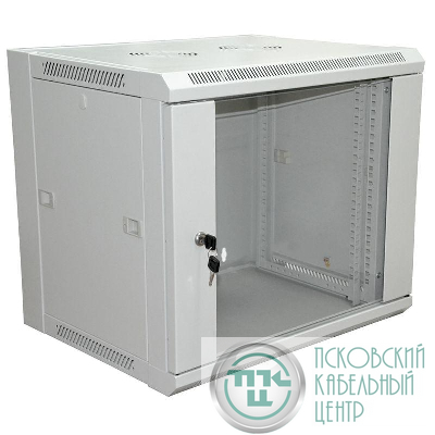 Шкаф настенный 19дюйм 6U 600х600х370мм (ШхГхВ) передняя дверь стекло боковые стенки съемные (разобранный) RAL7035 Rexant 04-2220