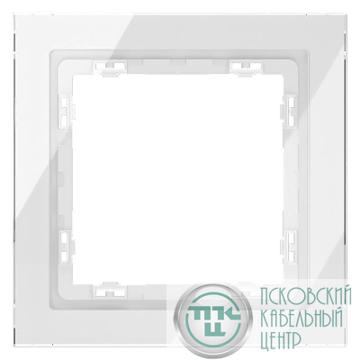 Рамка 1-м S70 стеклян. бел. Voltum VLS110101