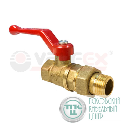 Кран шаровой латунный с американкой ВН/НР ручка-рычаг 1/2дюйм (56/14) VALFEX VF.225.LR1.012
