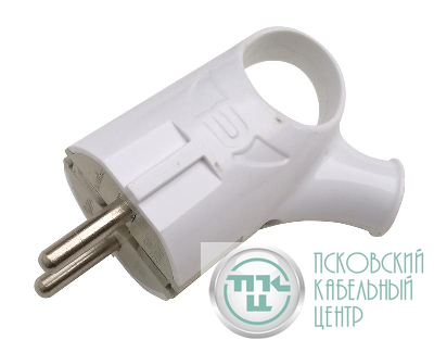 Вилка угловая с кольцом с з/к 16А бел. 4120 IN HOME 4690612009124