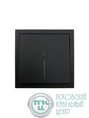 Кнопка звонка с индик. СП ZIMA IP20 безвинт. зажим черн. бархат LEZARD 704-4288-108QC