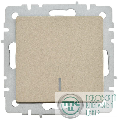 Выключатель 1-кл. СП BRITE ВС10-1-1-БрШ 10А с индик. механизм шампань IEK BR-V10-1-10-K37