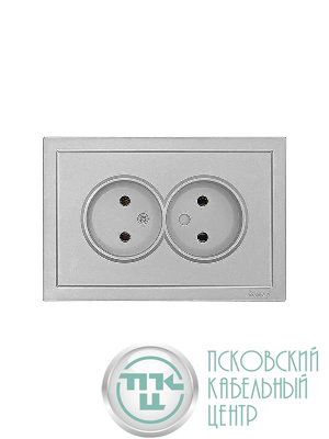 Розетка 2-мест. с/з СП ZIMA IP20 16А ПБТ безвинт. зажим сер. матов. LEZARD 704-7400-127BQC