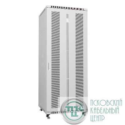 Шкаф монтажный телекоммуникационный напольн. ND-05C-42U80/80 19дюйм 42U 800х800х2055мм для распределит. и серверн. оборудования; передн. и задн. перфорир. двери ручка с замком RAL 7035 сер. Cabeus 7226c