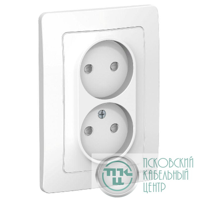 Розетка 2-м СП Blanca 16А IP20 250В без заземл. защ. шторки бел. SE BLNRS000121
