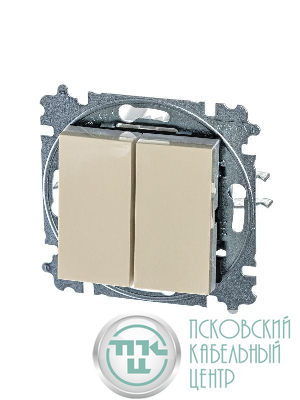Выключатель 2-кл. СП Levit IP20 сл. кость/бел. ABB 2CHH590545A6017