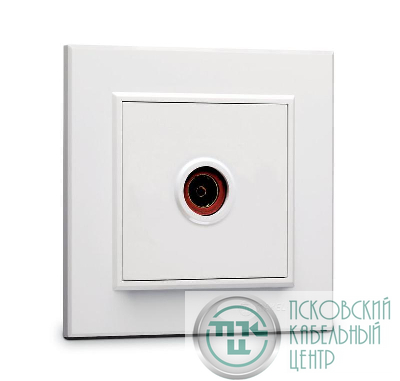 Розетка телевизионная оконцевая TV 1-м СП Karea IP20 4дБ бел. Makel 56001027