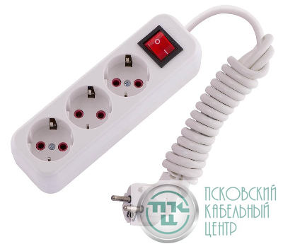 Удлинитель 3х2м с заземл. 16А IP20 Lila с выкл. LEZARD 720-0302-302