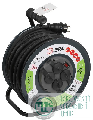 Удлинитель на метал. катушке 4х50м с заземл. IP44 RMx-4es-3х2.5-50m-IP44(KG) КГ с выкл. Эра Б0052919