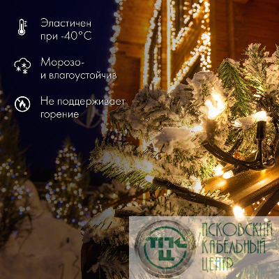 Гирлянда модульная светодиодная "Дюраплей LED" 20м 200LED мультиколор 18Вт 230В IP67 постоян. свечение провод каучук черн. (нужен шнур питания 315-000) Neon-Night 315-159