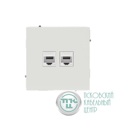 Розетка компьютерная 2-м KANT RJ45 кат.5E без шторки бел. песок DKC 7010664