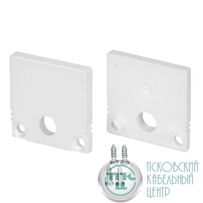 Заглушка SL-SLIM20-H20 WHITE с отверстием пластик (комплект) Arlight 047634