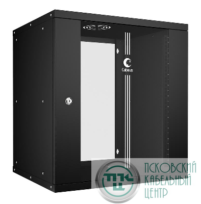 Шкаф телекоммуникационный настенный разборный LIGHT WSC-05D-12U55/45-BK 19дюйм 12U дверь стекло черн. Cabeus 10180c