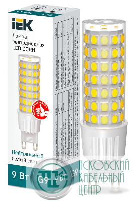 Лампа светодиодная Corn 9Вт капсульная 4000К нейтр. бел. G9 230В керамика IEK LLE-Corn-9-230-40-G9