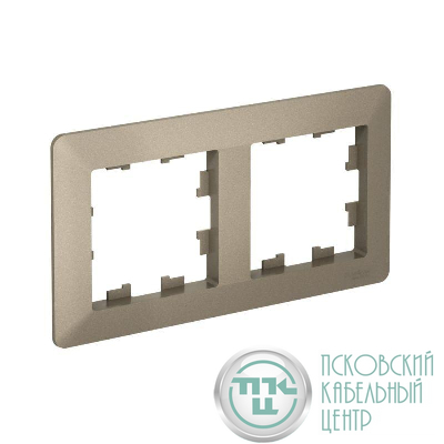 Рамка 2-м AtlasDesign Air шампань/дым. черн. SE ATN220502