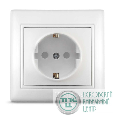 Розетка 1-м СП Севиль 16А IP32 с заземл. защ. шторки бел. UNIVersal С0049