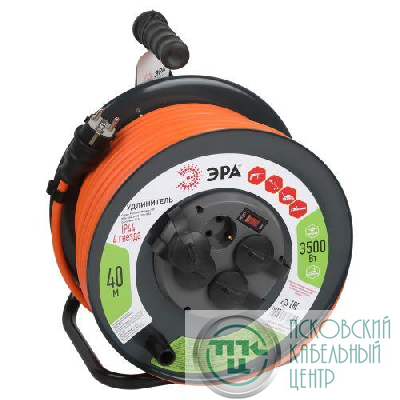 Удлинитель на катушке 4х40м с заземл. с выключателем RMx-4es-3x2.5-40m-IP44 ПВС Эра Б0052921