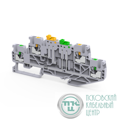 Клемма 2х-ярусная push-in OptiClip CPDLK-2.5-2L-MT-N-I сер. КЭАЗ 331872