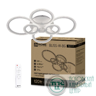 Светильник светодиодный ELEGANT BLISS-W-BG 120Вт 3000-6500К 8400лм 230В 780х550х130мм с пультом ДУ бел. IN HOME 4690612051840