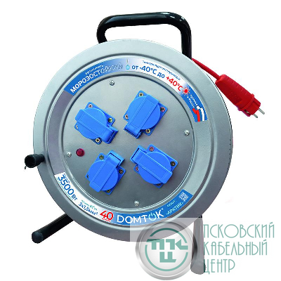 Удлинитель на метал. катушке 4х40м с заземл. 16А IP44 3.5кВт КГ 3х1.5 с защ. крышкой АРКТИК DOMTOK 2586