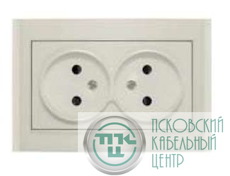 Розетка 2-м СП Бриллиант 16А IP20 без заземл. защ. шторки сл. кость UNIVersal 7948745
