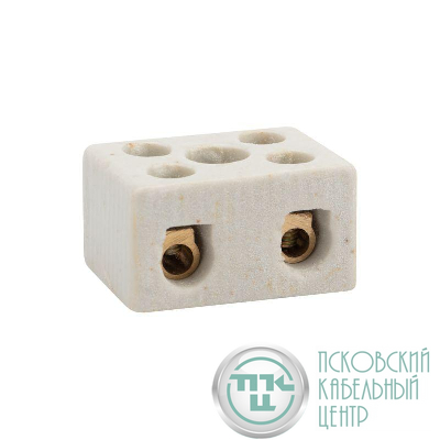 Клемма керамическая винтовая 10кв.мм 2 пары контактов с крепежным отверстием (уп.100шт) Rexant 07-6222