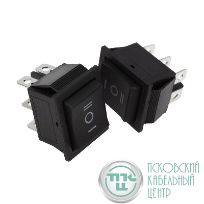 Выключатель клавишный 250В 15А (6с) (ON)-OFF-(ON) с нейтралью без фикс. черн. (RWB-508 SC-767) Rexant 36-2375