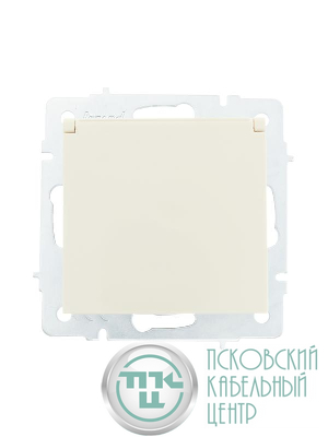 Розетка 1-м СП Vesna с заземл. с крышкой ПБТ механизм кремов. LEZARD 742-0388-123B