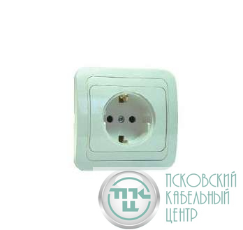 Розетка 1-м СП Mimoza 16А IP20 с заземл. керамика бел./бел. Makel 12008