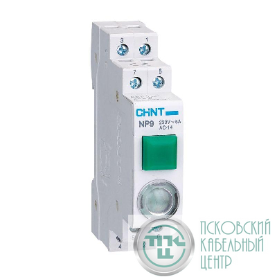 Кнопка модульная NP9-10D3/1 с подсветкой 1НО AC/DC 230В зел. (R) CHINT 584054