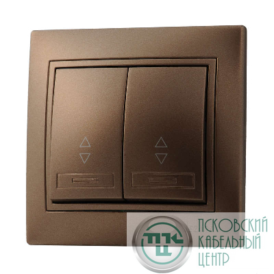 Переключатель проходной 2-кл. СП Mira 10А со вставкой свет. корич. перламутр. LEZARD 701-3131-106