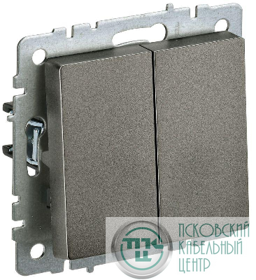 Выключатель проходной 2-кл. СП BRITE ВС10-2-6-БрТБ 10А бронза IEK BR-V22-0-10-K45