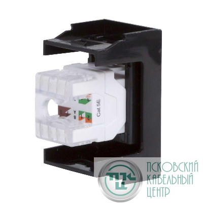 Розетка компьютерная 1-м 1мод. Viva RJ45 кат.5E черн. DKC 45238