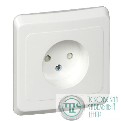 Розетка 1-м СП Этюд 16А IP20 250В без заземл. защ. шторки бел. SE PC16-002B