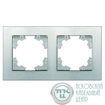 Рамка 2-м Афина универс. серебр. Universal A0044-S