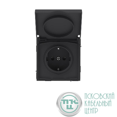 Розетка силовая KANT IP44 2P+E защ. шторки с крышкой черн. уголь DKC 7012013