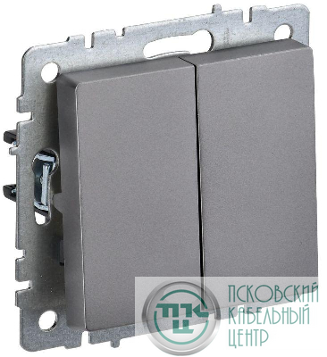 Выключатель 2-кл. СП BRITE ВС10-2-0-БрС 10А механизм сталь IEK BR-V20-0-10-K46
