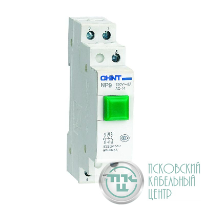 Кнопка модульная NP9-22/1 без подсветки 2НО+2НЗ зел. (R) CHINT 584074