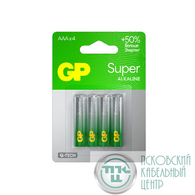 Элемент питания алкалиновый AAA/LR03 1.5В Super Alkaline G-Tech 24AA21-2CRSBC4 40/160 (блист.4шт) GP 1220